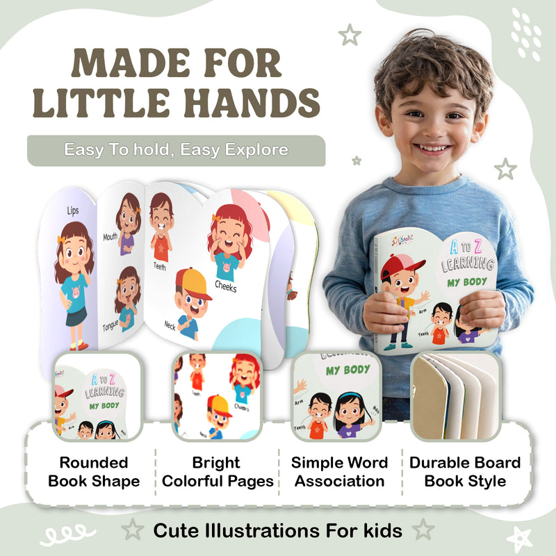 A to Z Learning My Body Board Book for Kids – Early Learning Body Parts Picture Book (Age 1+ Years)