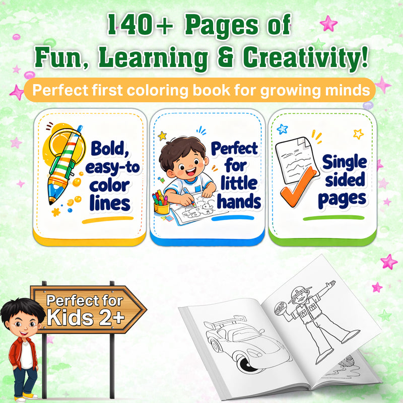 Jumbo Colouring Book 2 for Kids – Creative Colouring Books with 140+ Fun Pictures (Age 3+ Years)