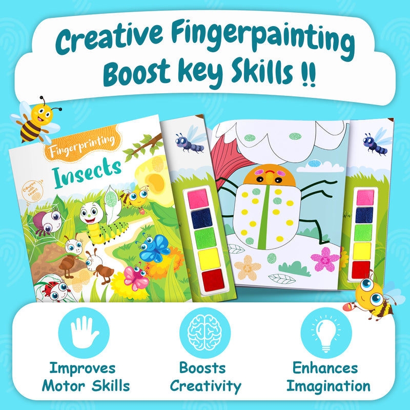 Fingerprinting Insects –Creative Art and Craft Activity Book for Kids  (Age 3+ Years)