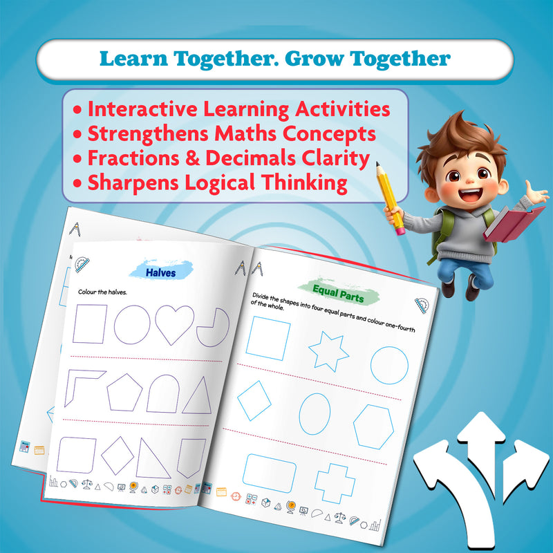 STEAM Maths Angles Fractions & Decimals Workbook for Class 3 (Age 7–9 Years)