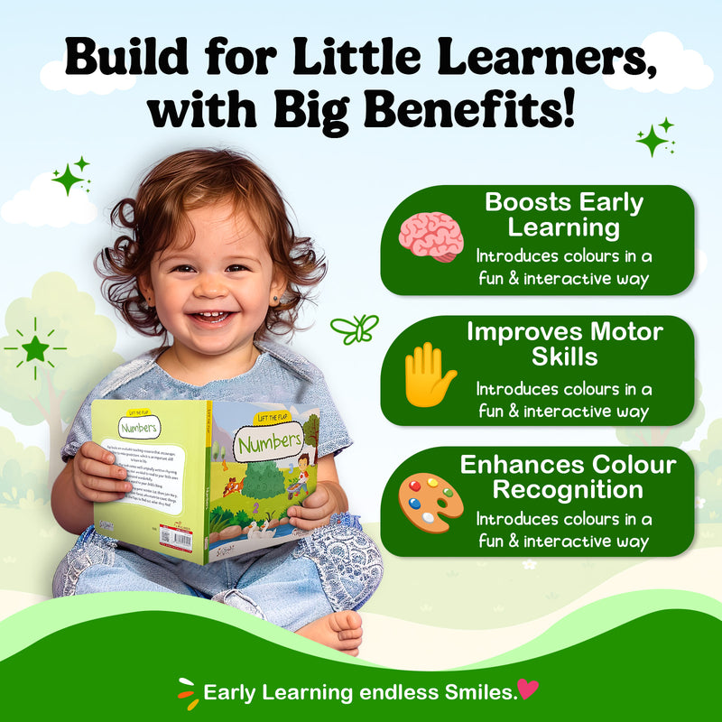 Lift the Flap Numbers Board Book for Kids – Early Learning Number Recognition Book (Age 2+ Years)
