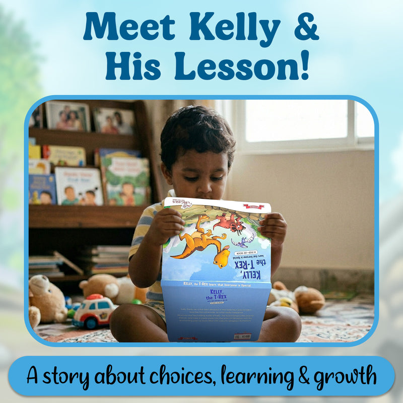 Kelly, the T-Rex – Pop-Up Book for Kids | Bedtime Story Book with love & Kindness (Age 2+ Years)