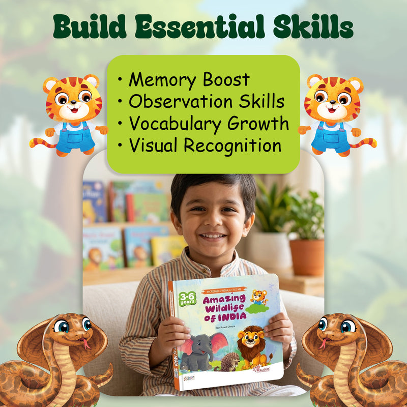 Amazing Wildlife of India – Early Learning Board Book for Kids (Age 3–6 Years) | Toddler Activity Books