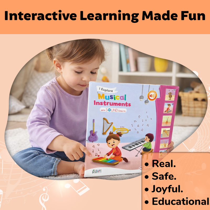 I Explore Musical Instruments Book for Kids – Magic Noise Book with 6 Real Sound Effects (Age 1+ Years)