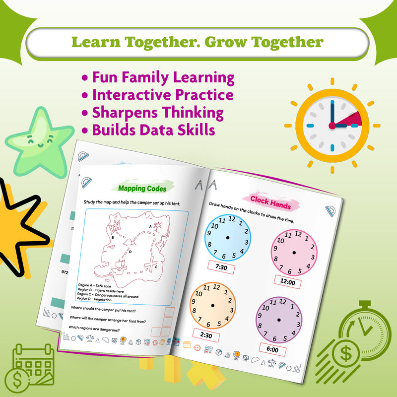STEAM Maths Money & Time Workbook for Class 2 | Activity Book with Counting, Currency Skills and Telling Time Practice (Age 6–8 Years)