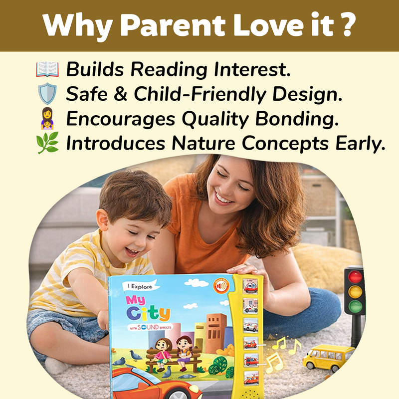 I Explore My City Book for Kids – Magic Noise Book with 6 Real Sound Effects (Age 1+ Years)