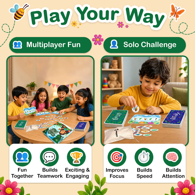 Where’s the Buzz Memory Matching Card and Puzzle Games for Kids, Creative Fun Learning Pattern (Age 3+ Years)