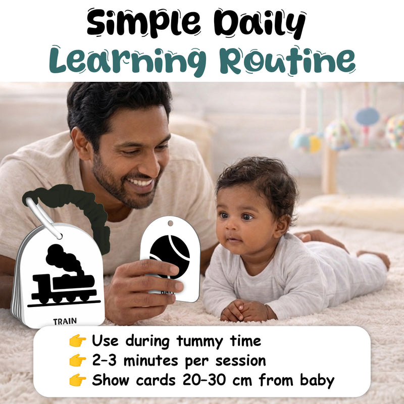 Baby’s First High Contrast Flash Cards – Black & White Visual Stimulation Cards (0+ Months)