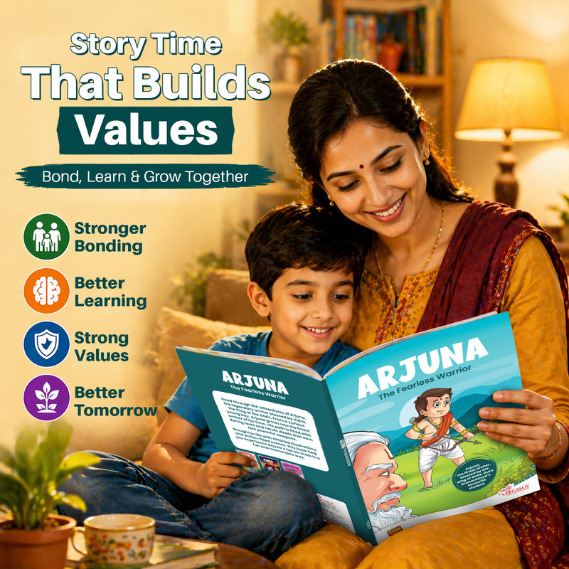 Arjuna: The Fearless Warrior | Illustrated Mythology Story Book for Kids 8+ | Courage, Focus & Discipline | Engaging Comic-Style Book in Simple English