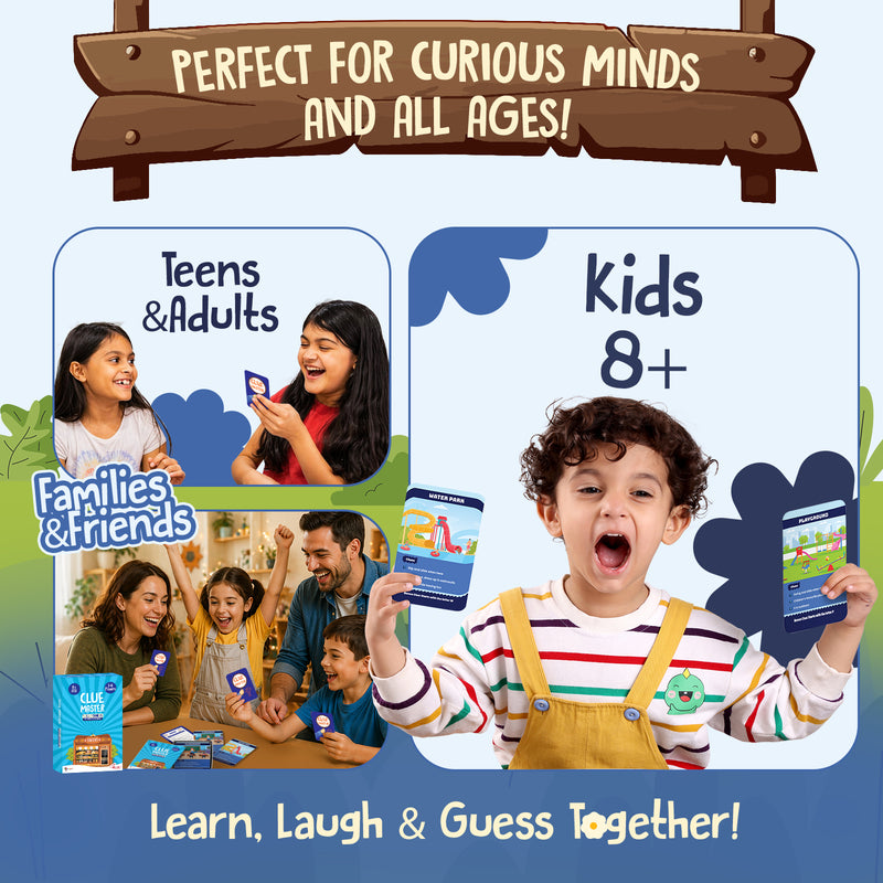 Clue Master Places Around Us Game for Kids | Fun Guessing Card Game with Everyday Locations & Brain Boosting Activities (Age 8+ Years, 2–6 Players)