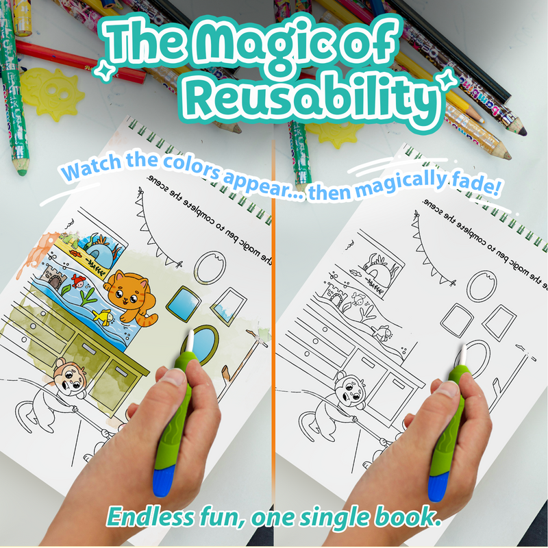 Water Wonder Colouring Book – Animal Friends Reusable Magic Books for Kids (Age 3+ Years)