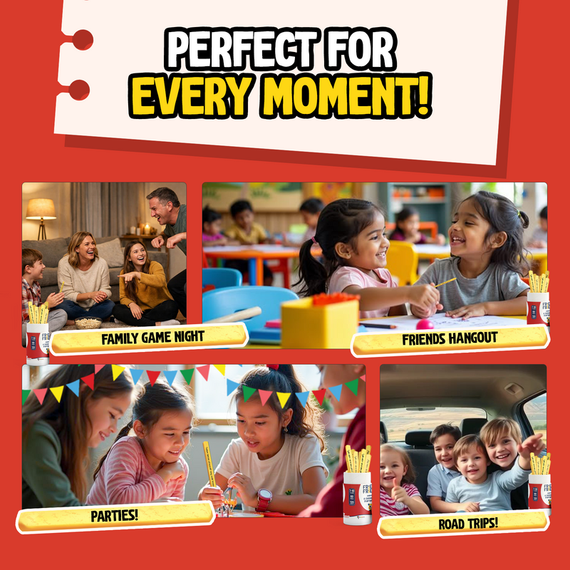Fries with Friends Junior Talks - Fun Conversation Stick Game For Kids, and Teens(Age 7-10 Years)