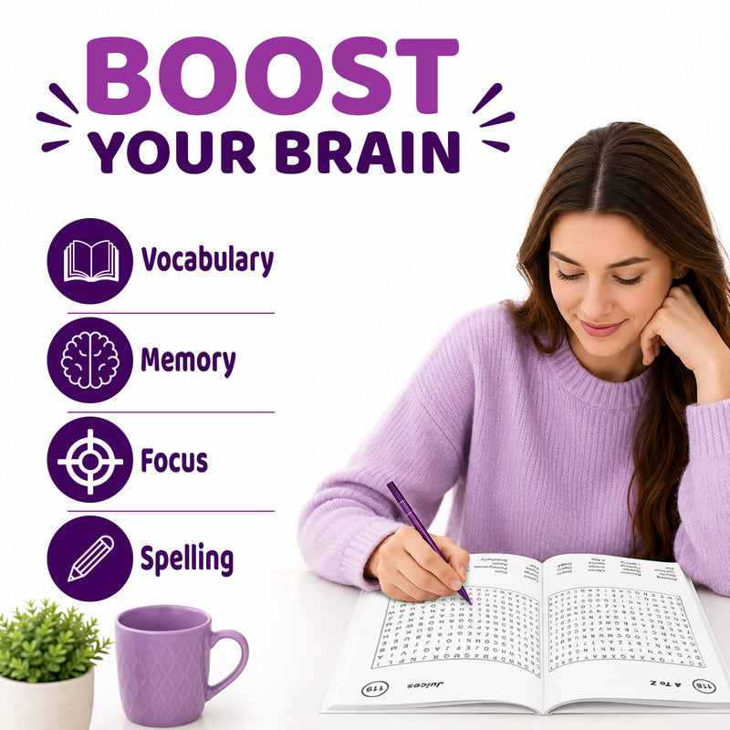 Amazing Word Search Puzzle Book Brain Games & Vocabulary Builder for Kids & Adults (Age 8+ Years)