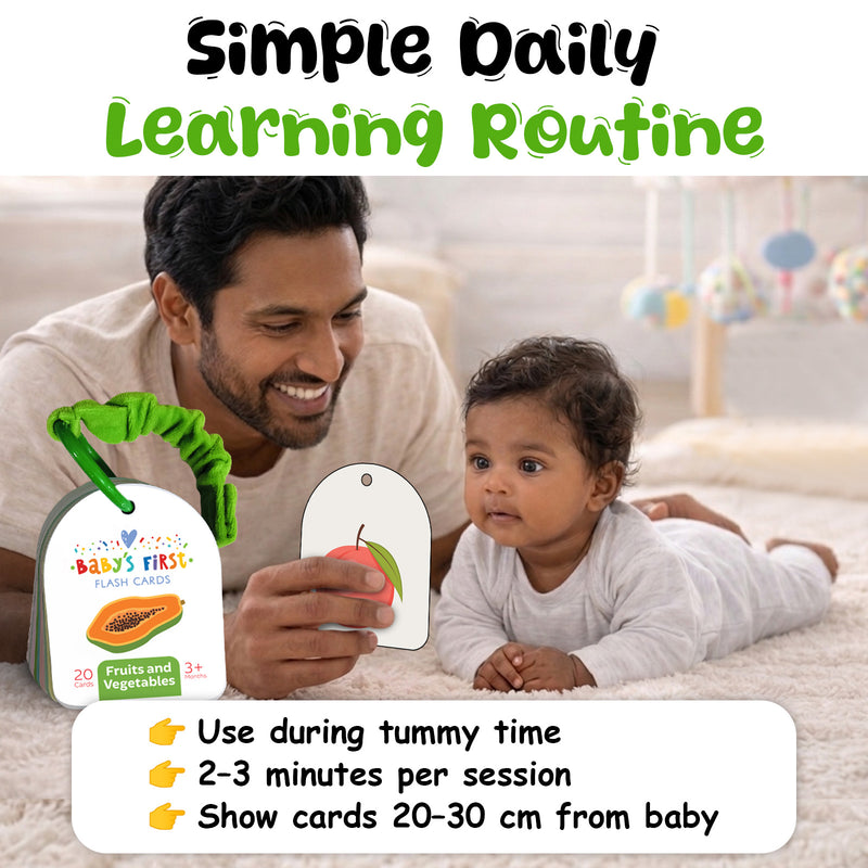 Baby’s First Flash Cards – Fruits & Vegetables | Early Learning & Mind Building Cards (3+ Months)