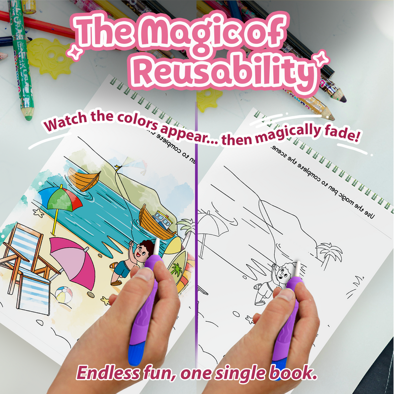 Water Wonder Colouring Book – Around the World Reusable Magic Books for Kids (Age 3+ Years)