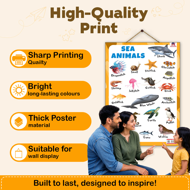 Sea Animals - Thick Laminated Primary Chart