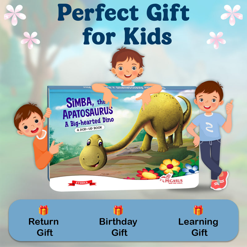 Simba, the Apatosaurus – Pop-Up Book for Kids | Bedtime Story About Being Big-Hearted  (Age 2+ Years)