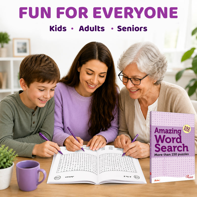 Amazing Word Search Puzzle Book Brain Games & Vocabulary Builder for Kids & Adults (Age 8+ Years)
