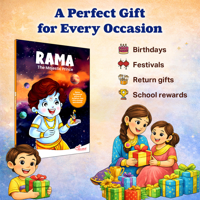 Lord Rama – The Majestic Prince | Illustrated Mythology Story Book for Kids 8+ | Life Lessons, Values & Moral Stories | Engaging Comic-Style Book in Simple English