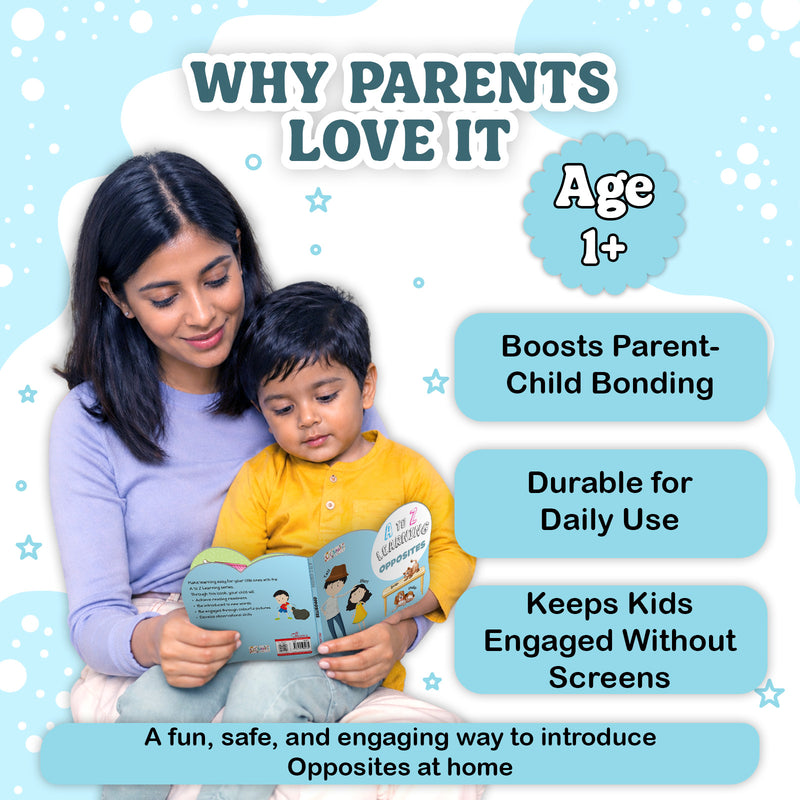 A to Z Learning Opposites Board Book for Kids – Early Learning Words Picture Book (Age 1+ Years)