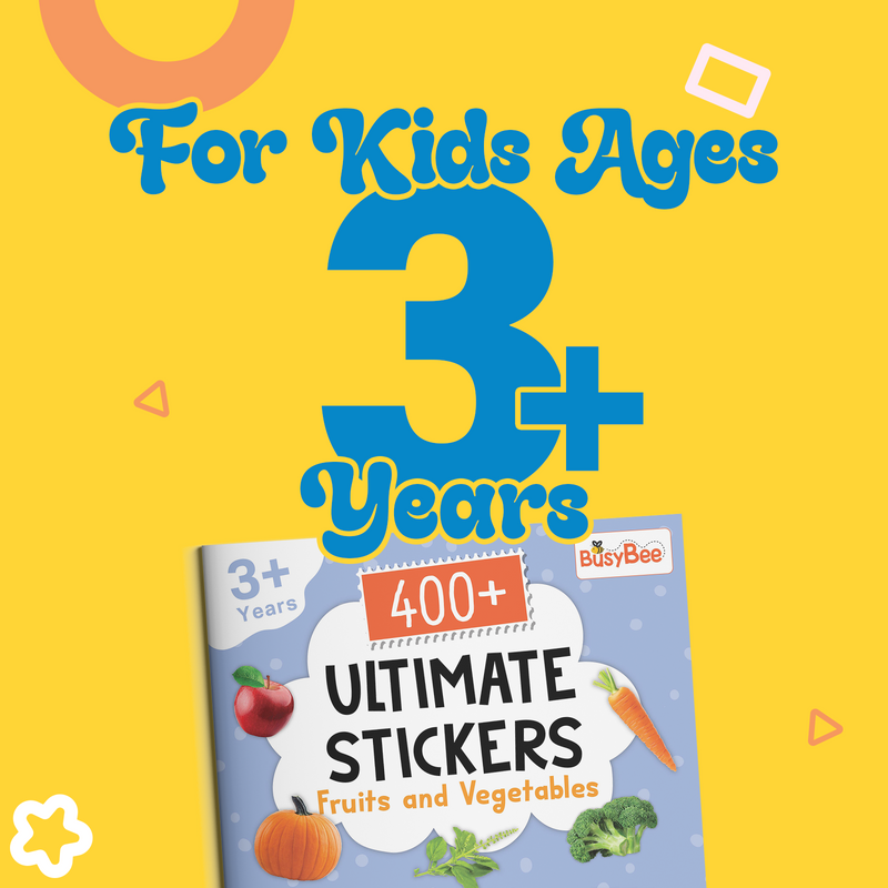 400+ Ultimate Stickers Fruits and Vegetables for Kids – Fun Learning Activity Book (Age 3+ Years)