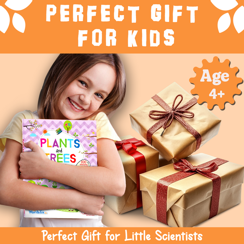 Plants & Trees Activity Book for Kids – 100 Amazing Nature, Matching & Colouring Workbook (Age 4+ Years)