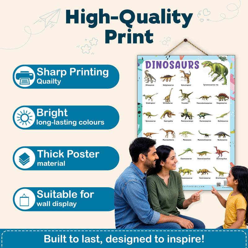 Dinosaurs - Thick Laminated Primary Chart