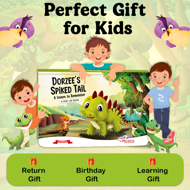Dorzee’s Spiked Tail – A Pop-Up Book for Kids | Bedtime Story on Learning, & Growth (Age 2+ Years)