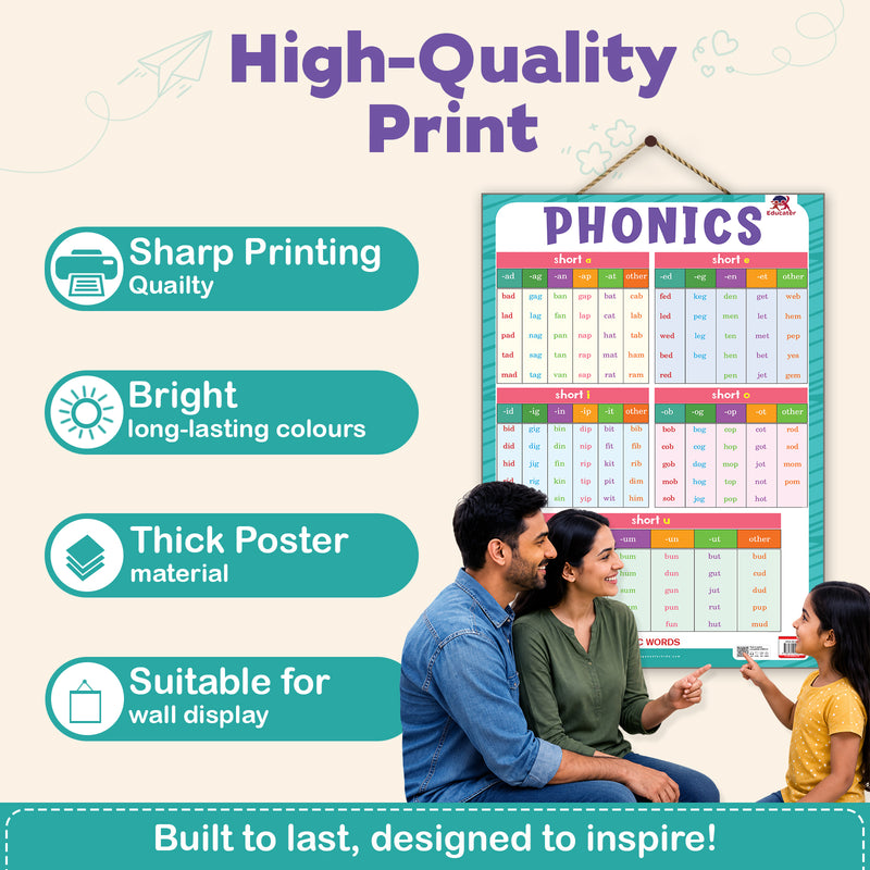 Phonics - Thick Laminated Preschool Chart