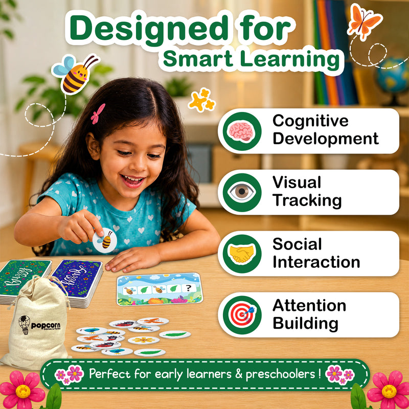 Where’s the Buzz Memory Matching Card and Puzzle Games for Kids, Creative Fun Learning Pattern (Age 3+ Years)