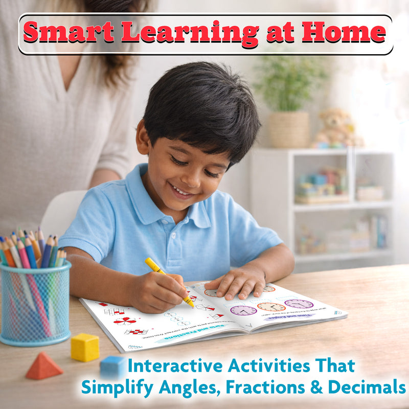 STEAM Maths Angles Fractions & Decimals Workbook for Class 3 (Age 7–9 Years)