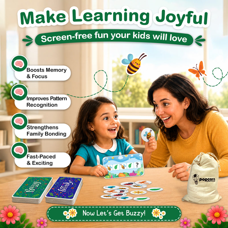 Where’s the Buzz Memory Matching Card and Puzzle Games for Kids, Creative Fun Learning Pattern (Age 3+ Years)