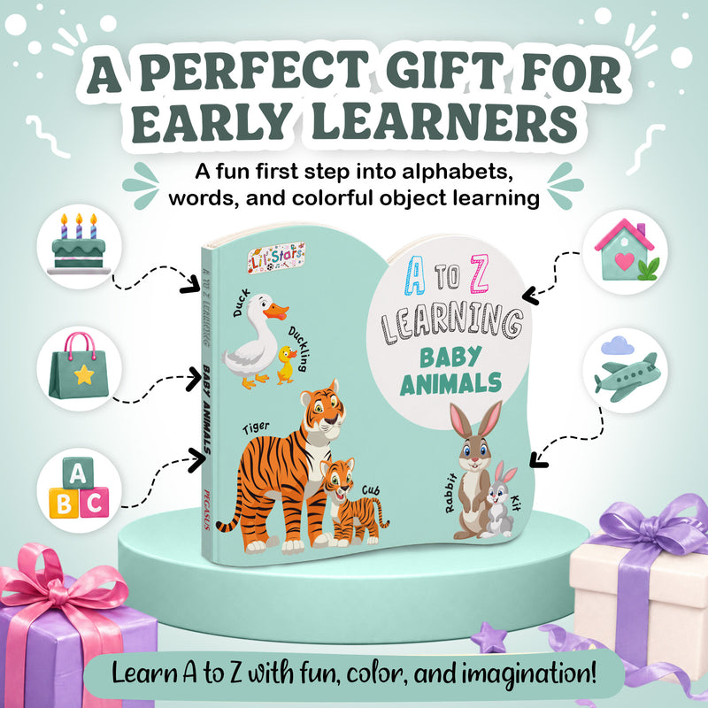 A to Z Learning Baby Animals Board Book for Kids – Early & Fun Learning Book (Age 1+ Years)