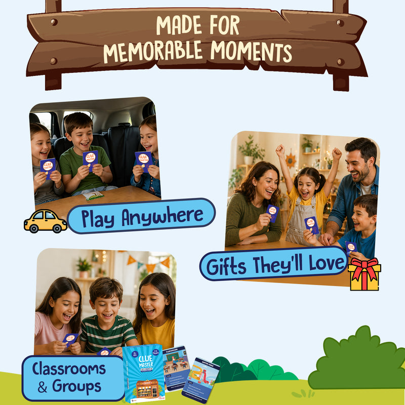 Clue Master Places Around Us Game for Kids | Fun Guessing Card Game with Everyday Locations & Brain Boosting Activities (Age 8+ Years, 2–6 Players)