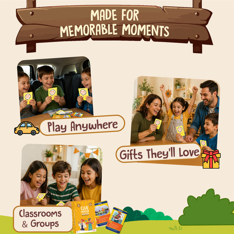 Clue Master Jobs Around Us Game for Kids | Fun Guessing Card Game with Clues & Brain Boosting Activities (Age 8+ Years, 2–6 Players)