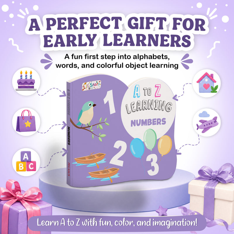 A to Z Learning Number Board Book for Kids – Number Picture Early Learning (Age 1+ Years)