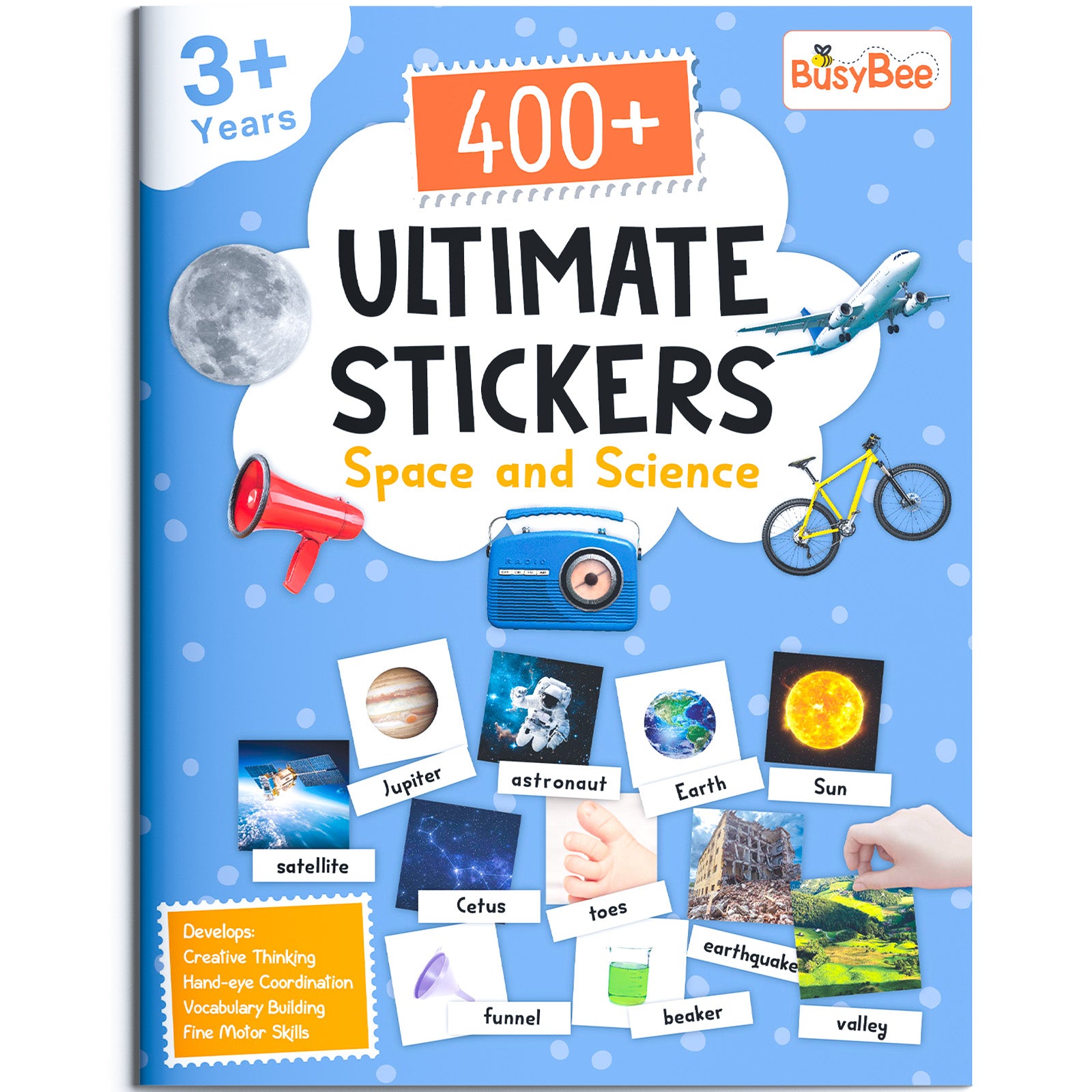 400+ Ultimate Stickers Space and Science for Kids – Fun Learning Activity Book (Age 3+ Years)
