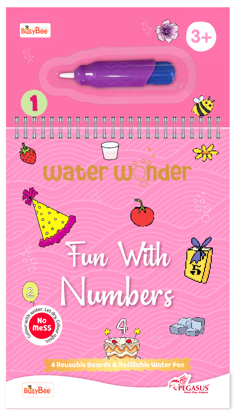 Water Wonder Colouring Book – Numbers Theme Reusable Magic Books for Kids (Age 3+ Years)