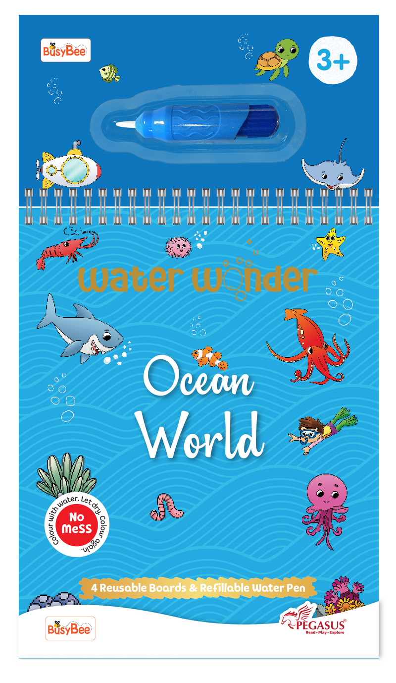 Water Wonder Colouring Book – Ocean World Reusable Magic Books for Kids (Age 3+ Years)