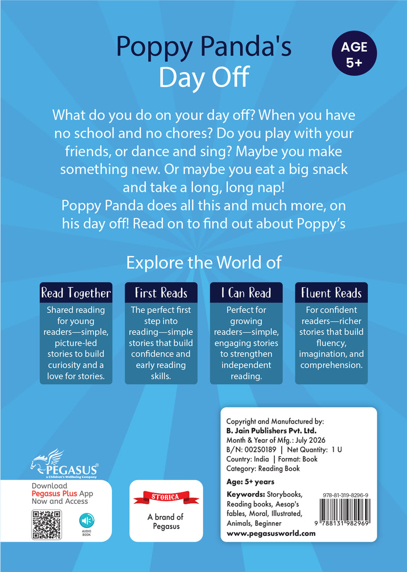 Poppy Panda's Day Off Picture Book for Kids - Moral and Adventure Stories, Friendship, Kindness and Imagination (Age 4+ Years)