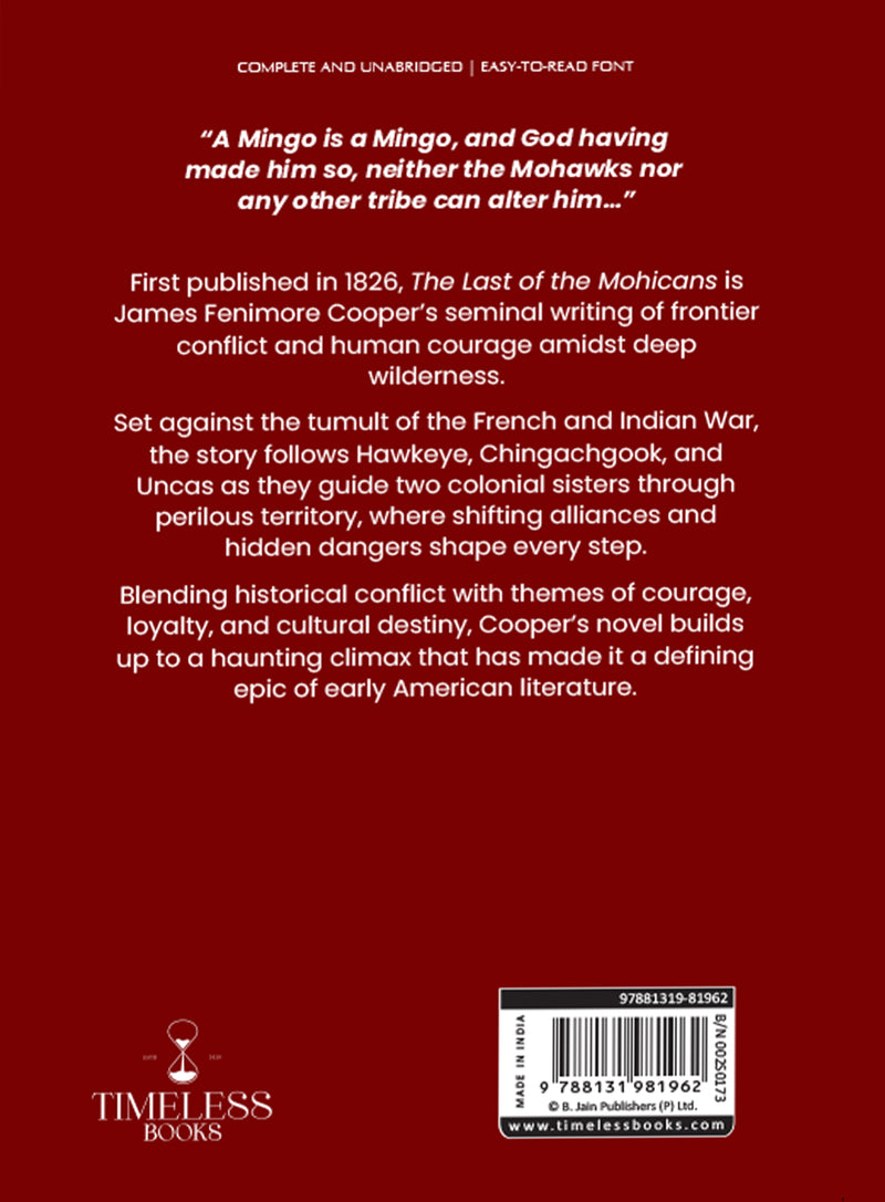 The Last of the Mohicans by James Fenimore Cooper - Classic Adventure Novel | Historical Fiction Book