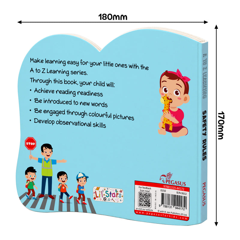 A to Z Learning Safety Rules Board Book for Kids – Early Learning Awareness Book (Age 1+ Years)