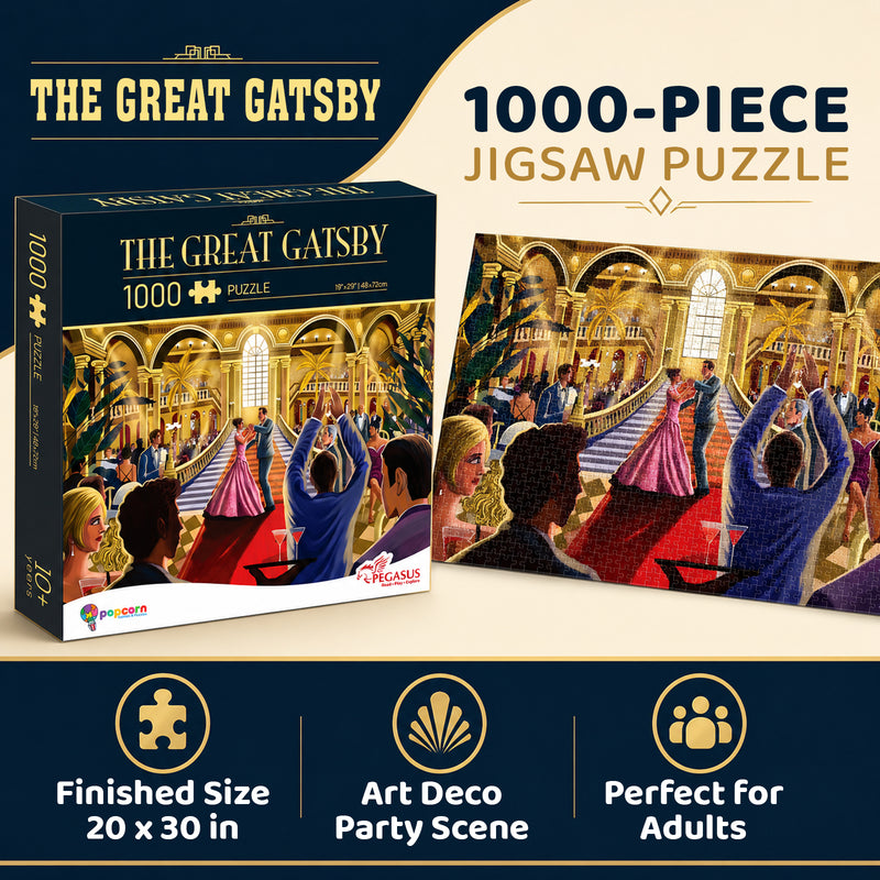 The Great Gatsby 1000 Piece Jigsaw Puzzle for Adults and Teens Challenging Family Puzzle Game (Age 8+ Years)