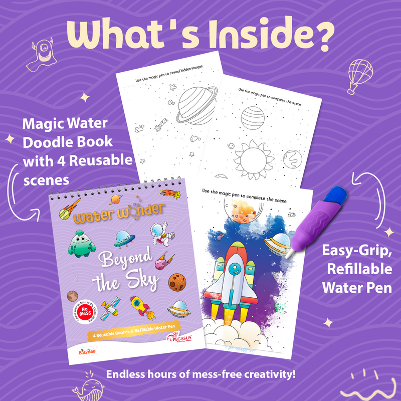Water Wonder Colouring Book – Beyond the sky Reusable Magic Books for Kids (Age 3+ Years)