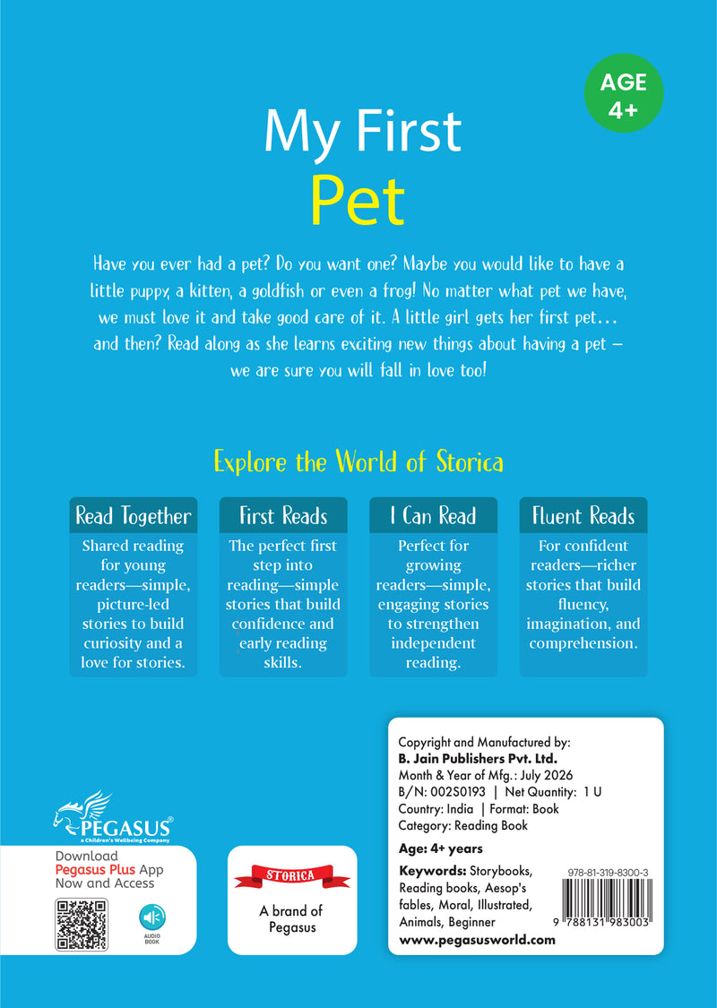 My First Pet Picture Book For Kids Moral Bedtime Stories Pet Care, Kindness and Responsibility Story Book (Age 4+ Years)