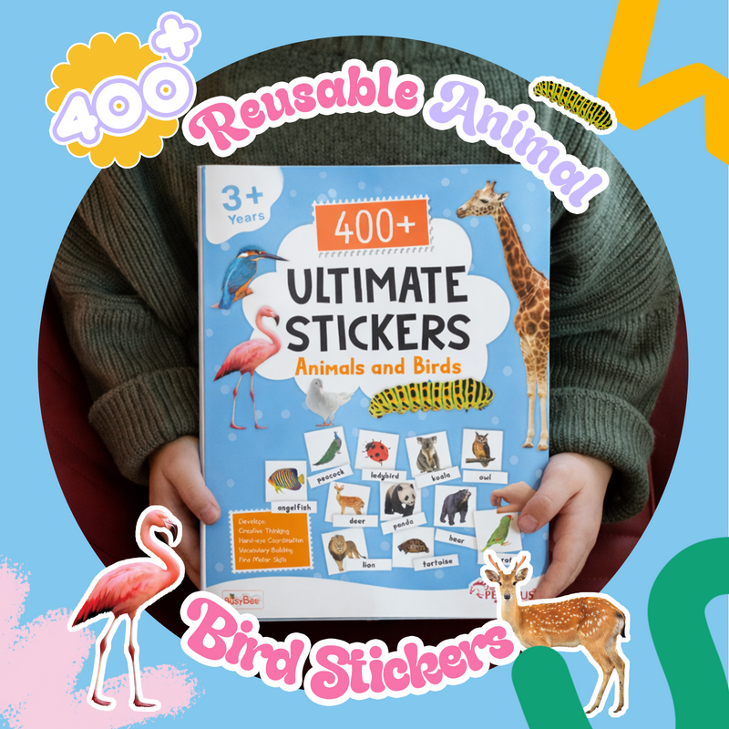 400+ Ultimate Stickers Animals and Birds for Kids – Fun Learning Activity Book (Age 3+ Years)