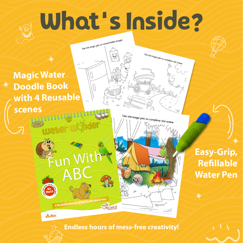 Water Wonder Colouring Book – Alphabet Theme Reusable Magic Books for Kids (Age 3+ Years)