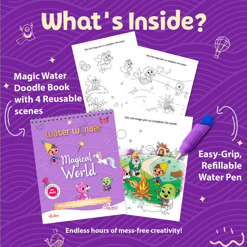 Water Wonder Colouring Book – Magical World Reusable Magic Books for Kids (Age 3+ Years)