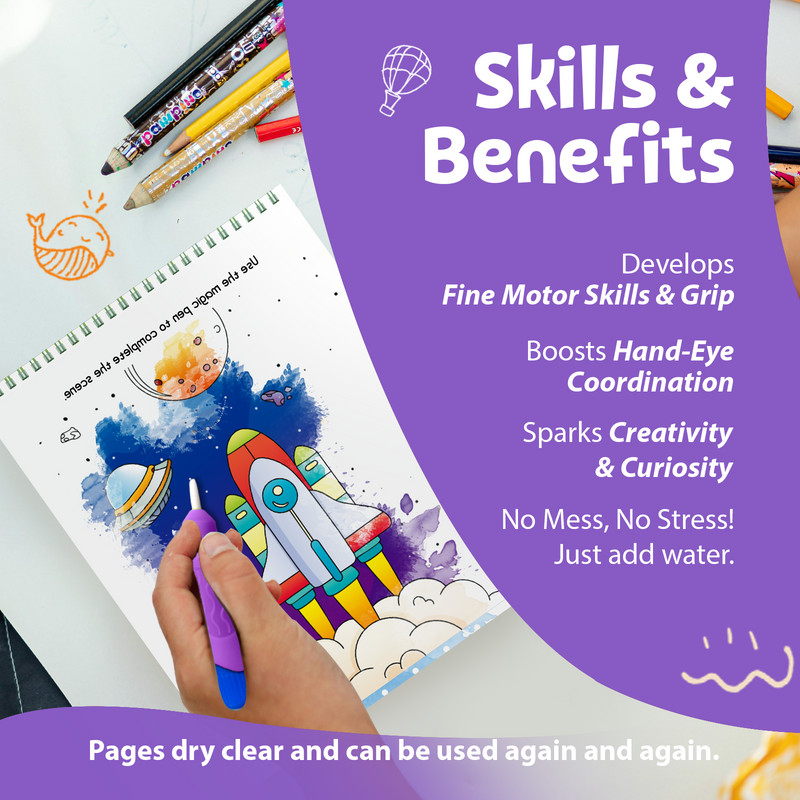 Water Wonder Colouring Book – Beyond the sky Reusable Magic Books for Kids (Age 3+ Years)
