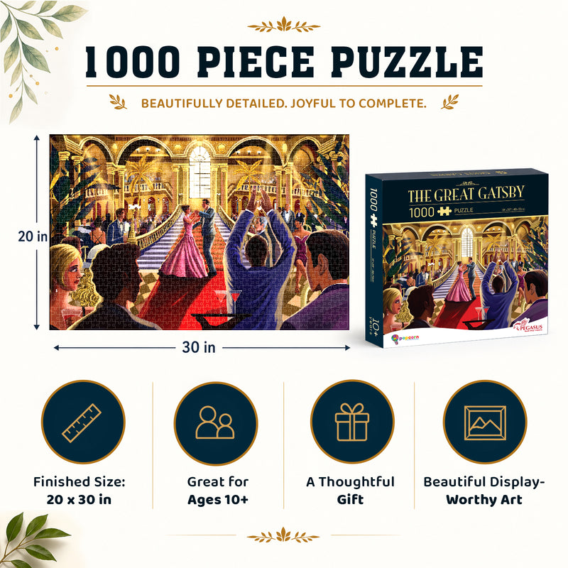 The Great Gatsby 1000 Piece Jigsaw Puzzle for Adults and Teens Challenging Family Puzzle Game (Age 8+ Years)